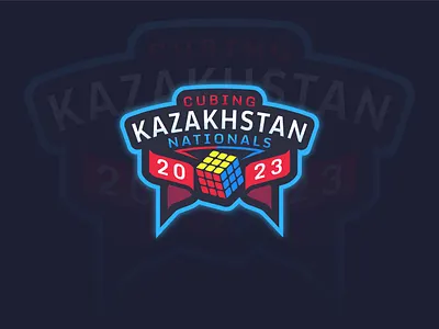 Speedcubing Champioship Logo affinity designer champioship logo competition kazakhstan logo design rubiks cube speedcubing sports
