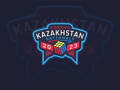 Speedcubing Champioship Logo affinity designer champioship logo competition kazakhstan logo design rubiks cube speedcubing sports