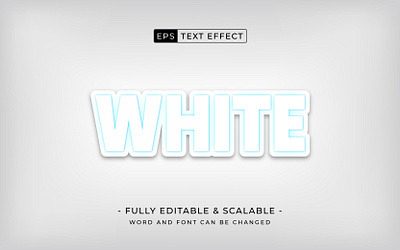 minimal white bold 3d editable text effect three dimensional