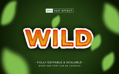 Wild 3d editable text effect style - adventures template typeface