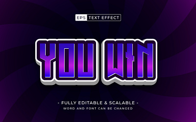 You win 3d editable text effect - casino bingo theme type