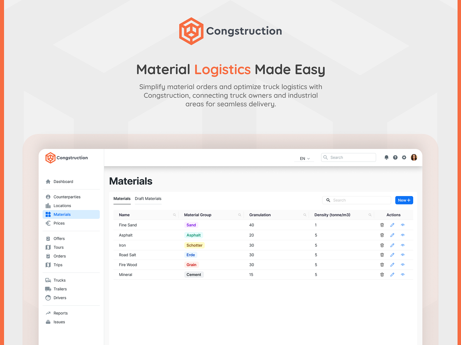 Congstruction Simplify Material Logistics. by Zeroone on Dribbble