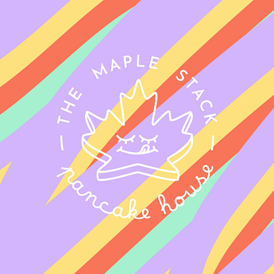 Logo - The Maple Stack branding cute design food graphic design illustration kawaii logo maple pancake typography vector yummy