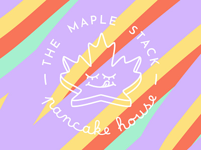 Logo - The Maple Stack branding cute design food graphic design illustration kawaii logo maple pancake typography vector yummy