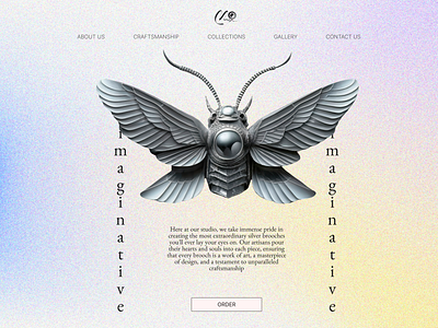 Home page for an exclusive store || Landing || Moth design gradient graphic design illustration jewe landing main page moth noise offer product ui web website лендинг сайт