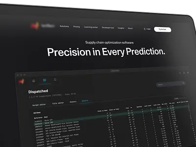 SaaS supply chain software landing page