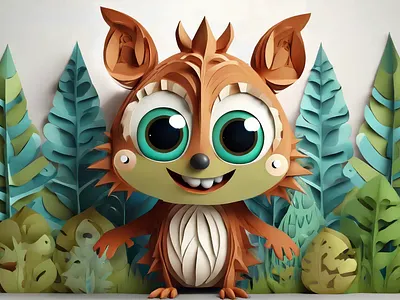Happy creature 3d animation character motion graphics