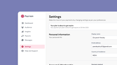 Account Settings Page - UI dashboard design navigation preferences product design saas settings typography ui ux