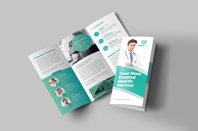 Medical trifold brochure template advert booklet branding brochure clinic company corporate dental doctor flyer graphic design green health healthcare medical tri fold trifold brochure