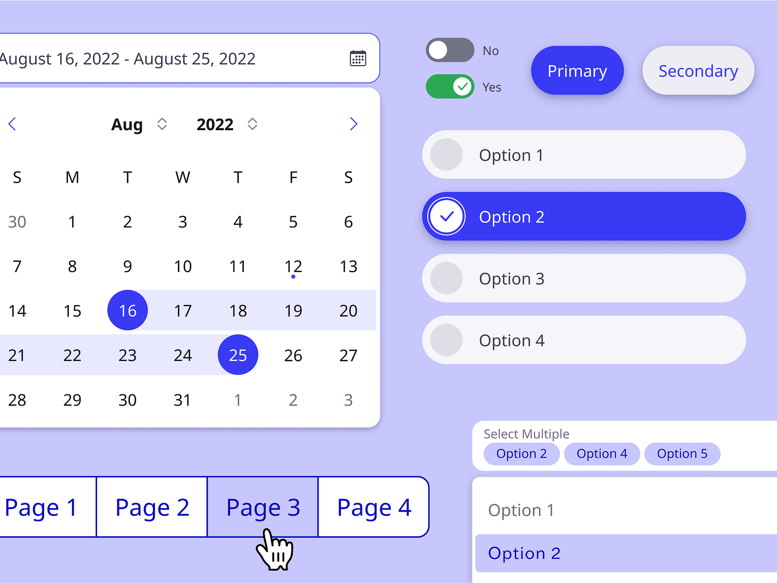 Blue UI Pattern Library by Josh Walz on Dribbble