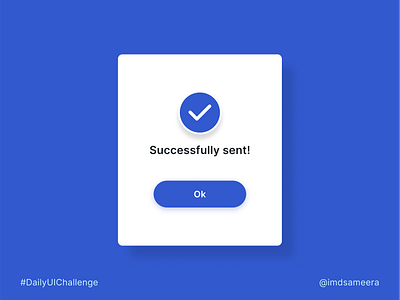 A screen with a success message after an action app design design mobile app design success popup ui ui ui design uiux ux ux design