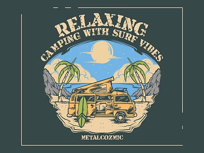 Relaxing Camp | Outdoor graphic design handdraw illustration outdoor vintagedesign