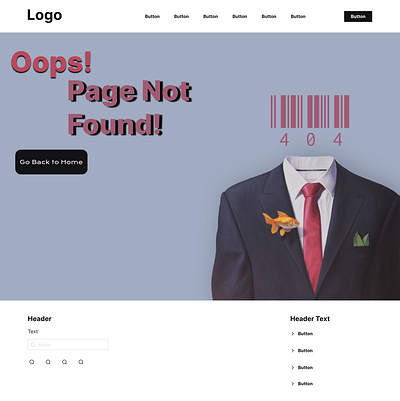 404 error for a menswear site graphic design ui