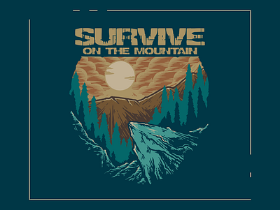 Survive On The Mountain graphic design handdraw illustration outdoor vintagedesign