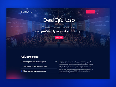 Design Conference Landing page challenge clean design design conference interface landing landing page mesh mesh gradient simple ui user interface webdesign website
