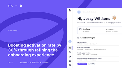 Case study: Rethinking onboarding experience b2b case study design process hypetrain influencer marketing process product design research saas