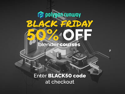 It is on! 🖤 3d blackfriday blender course diorama illustration isometric lowpoly render