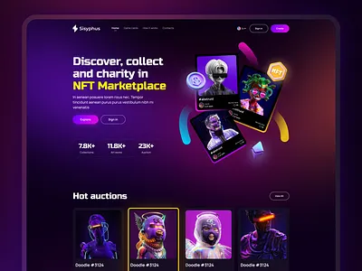 Unveiling the Future - Explore Our NFT Landing Page blockchaininnovation digitalart digitalartgallery graphic design landingpage logo motion graphics nftlandingpage nftmarketplace nftrevolution