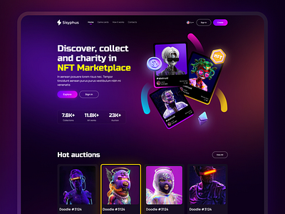 Unveiling the Future - Explore Our NFT Landing Page blockchaininnovation digitalart digitalartgallery graphic design landingpage logo motion graphics nftlandingpage nftmarketplace nftrevolution