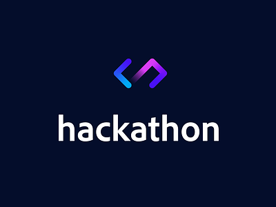 Hackathon logo concept ai arrows branding coding gradients hackathon logo logo design technology visual identity