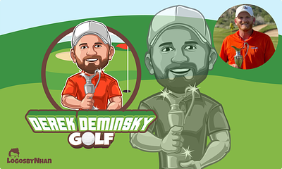 Derek Deminsky Golf cartoon cartoon character cartoon logo cartoon mascot design golf golfer illustration logo logo creation logo maker mascot mascot logo