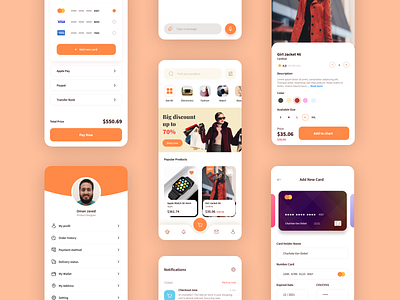 Upward (Actual Project) checkout creative design ecommerce oman javed orange payment profile ui ux ux design