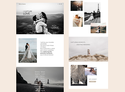 Webdesign for wedding photographer ui design webdesign website