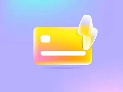 Glassmorphism credit cards with lightning icon bank bolt card design glass glassmorphism icon illustration lightning logo mark sale shine transparent