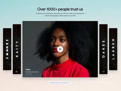 Video Testimonial Carousal admin panel app desing branding cards carousal client reviews customer review dashboard design fashion design sider slides testimonal carousal testimonial video video testimonial web design webapp