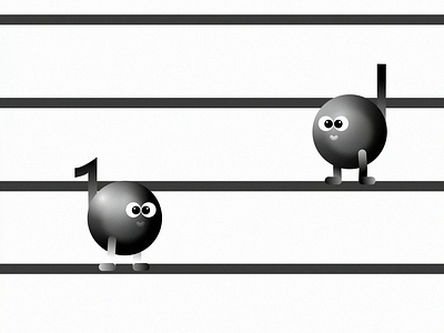 Motiontober 2023 - Jour 11: Ondulation 2d animation black white cartoon character design gif loop motion design motion graphics music musical score note ondulation