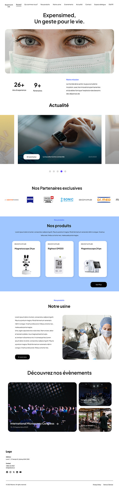 Landing page for Expensimed