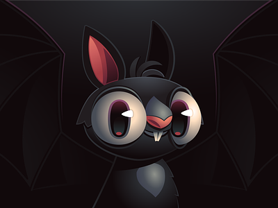 Black Rabbat animal bat character illustration just for fun rabbit