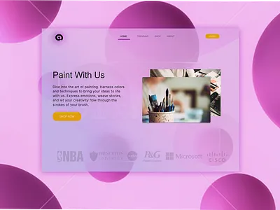 Ux Design of Art & Paint branding figma graphic design hero section logo ui ui ux ui ux designs visual design