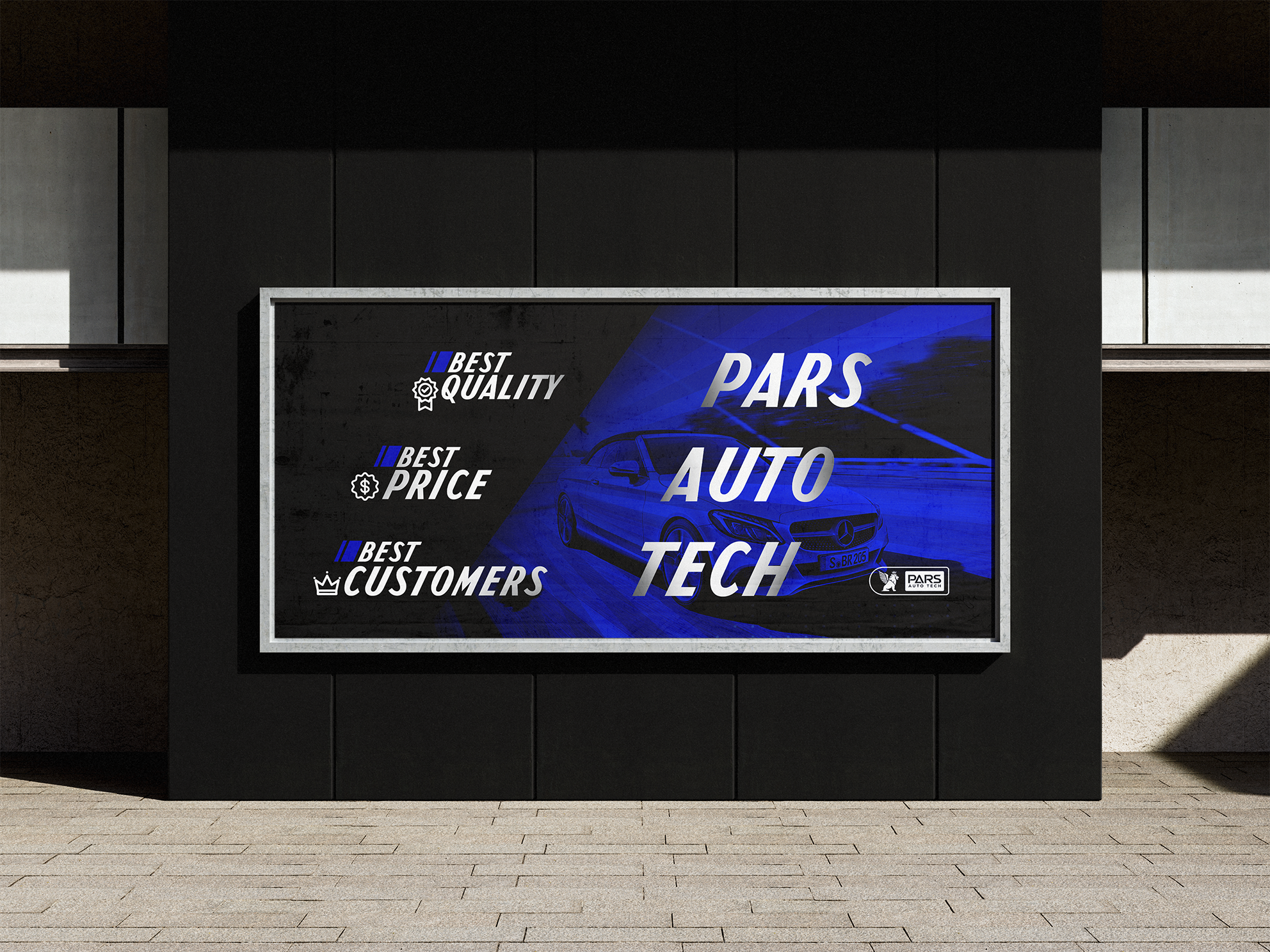 Pars Auto Tech ai auto billboard blue poster saeed saeedzargaran