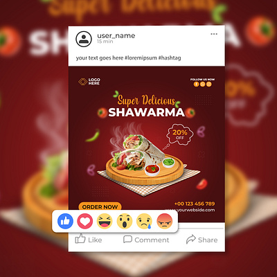 Food Social Media Banner। Shawarma ads ayan datta chicken shawarma dattazone delicious food delicious shawarma food food image graphic design graphic designer media merketing mockup shawarma recipes social social media merketing social media post soical media mockup vector design