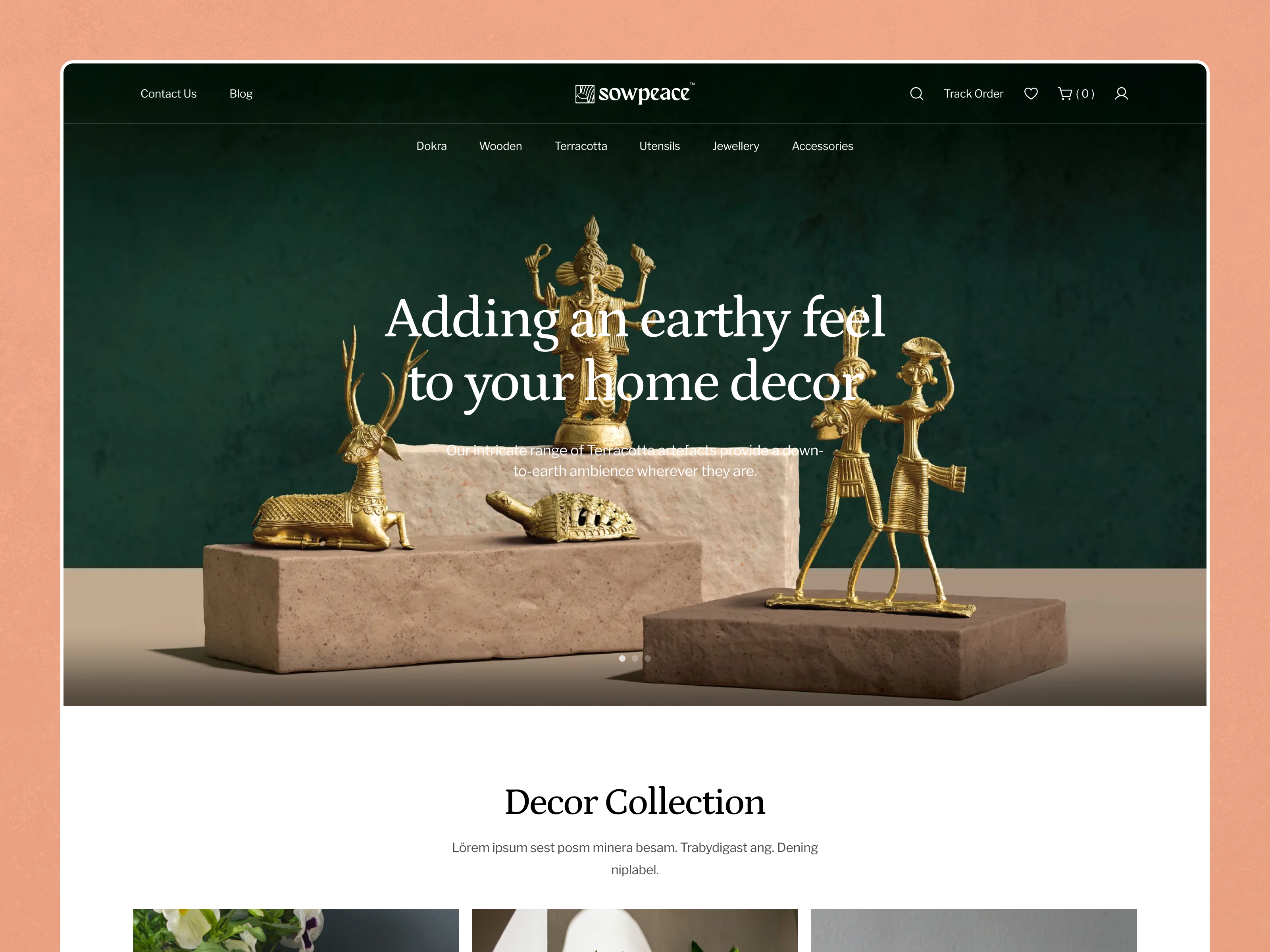 Sowpeace - Landing page UI concept clean ecommerce home decor landingpage premium ui uidesign website webui
