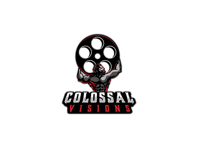 Colossal Visions v2 atlas branding colossal film film reel giant graphic design illustration logo strength titan titan atlas vector visions