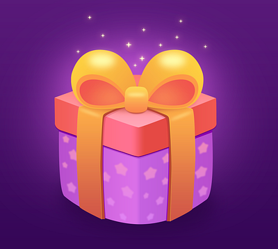 Gift Icon bingo boost candy crush game game design games gift glow gold graphic design holidaygift iconography illustration noica photoshop pink purple ribbon ui vector