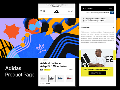 Adidas Product Page Redesign - UX / UI adidas black friday conversion rate conversion rate optimization cro interaction design kanye west nike product design product page puma rebook ui ux web design website website design