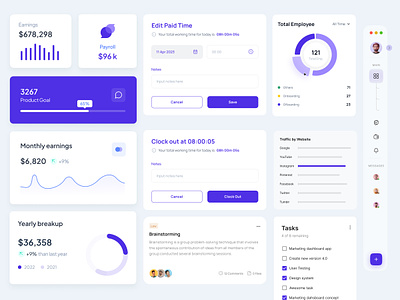 UI Components and Explorations analytics component library elements startup statistic ui design daily uikit