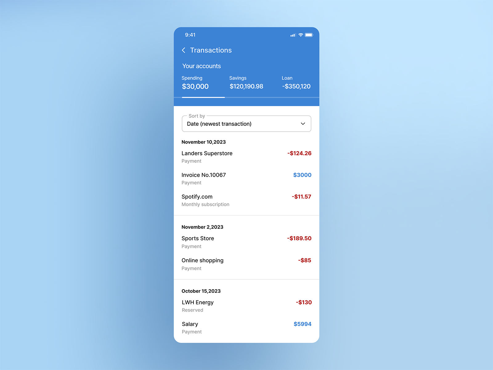 Transaction details by Ligaya L. on Dribbble