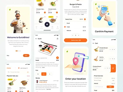 Food Delivery Mobile App app delivery app design figma food delivery app food ordering app illustration interface mobile app order trending ui ux