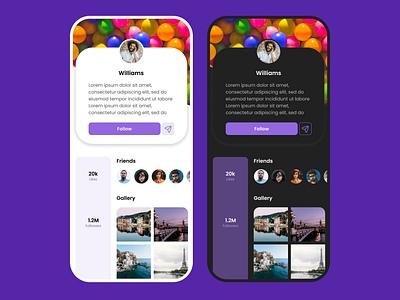 User Profile Page app branding design graphic design typography ui ux vector