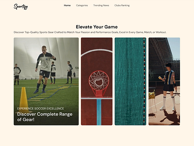 Sportify : Sports Equipment Website Animation animation design dribbble figmaanimation herosection motiondesign sports sportsgear webdesign