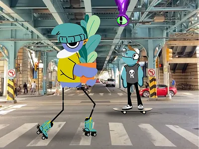 Fishtown Friends animated short animation bird branding cartoon character cowboy boot design fish fishtown graphic design hipsters illustration illustrator philadelphia skateboard slime vector