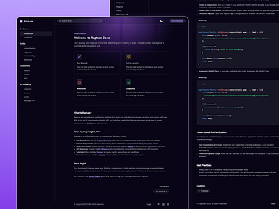 Rapture - Documentation Template dashboard design design system documentation documentation page fgima ui design figam design figma figma design figma ui figma ui kit framer design framer template framer ui framer ui design product design ui ui kit uikit ux