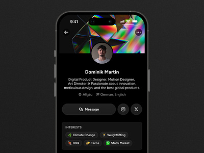 Profile app mobile profile ui ux