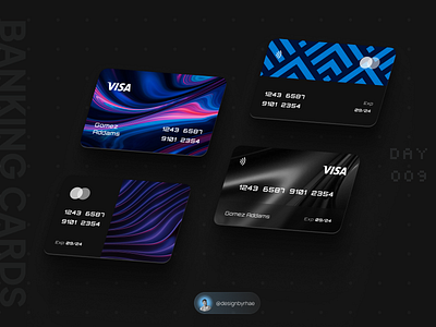 Banking Cards app design card components components credit card daily ui dark dark mode dark ui design figma product design ui ui components ui design user interface