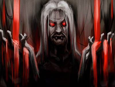Taste of blood character concept digital horror illustration loadingscreen