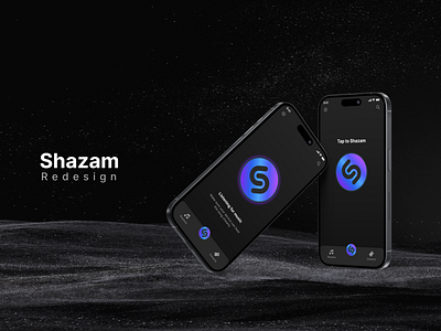 Shazam Redesign animation app app design dark mode figma mobile app mobile app redesign redesign shazam ui ui design uiux user experience user interface ux ux design uxui